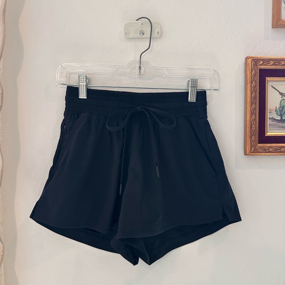 Women's Black Athletic Shorts with Drawstring